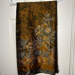 Vintage Victoria's Secret Brown and Green Patterned Wrap Skirt